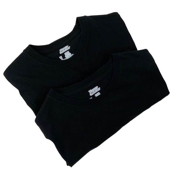 HANES x SUPREME Solid Black T-Shirt Bundle Of 2 Size Small Hanes Supreme Collab - Picture 11 of 13